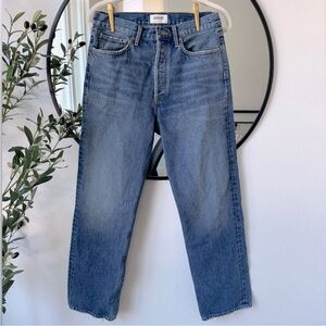 Agolde Women’s 90s Mid Rise Straight Blue Denim Jeans 27